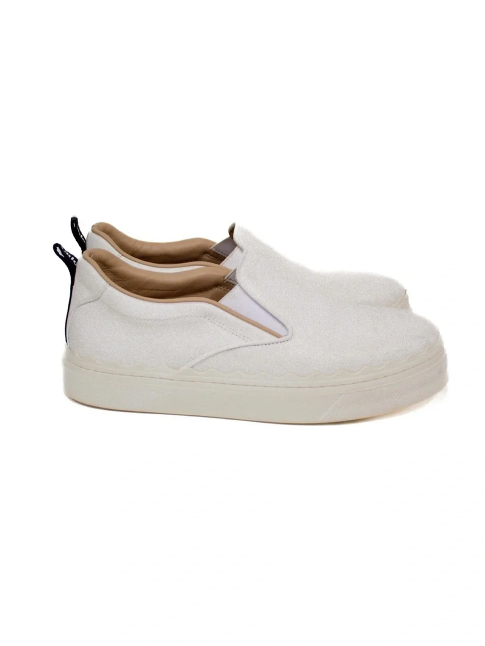CHLOÉ LAUREN LEATHER SLIP ON SNEAKERS Women's Size 7 US/ 37 EU